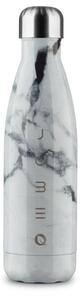 The Bottle Grey Marble fényes fehér-szürke márvány mintás 0,5l-es rozsdamentes acél hőtartó design kulacs