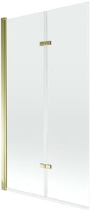 Mexen Castor, 2 szárnyas kádparaván 100 x 150 cm, forgatható szárny, 6 mm átlátszó üveg, arany profil, 892-100-002-50-00