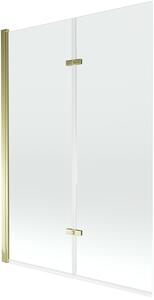 Mexen Castor, 2 szárnyas kádparaván 120 x 150 cm, forgatható szárny, 6 mm átlátszó üveg, arany profil, 892-120-002-50-00