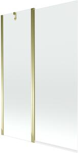 Mexen Flip, kádparaván 1 szárny 120 x 150 cm, forgó szárny, 6 mm átlátszó üveg, arany profil, 894-120-101-50-00