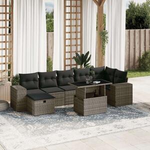 VidaXL Polyrattan Kerti Ülőgarnitúra - 8 részes - Szürke