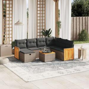 VidaXL Polyrattan Kerti Ülőgarnitúra - 8 részes - Szürke