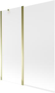 Mexen Flip, kádparaván 1 szárny 140 x 150 cm, forgó szárny, 6 mm matt üveg, arany profil, 894-140-101-50-30