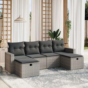 VidaXL Polyrattan Kerti Ülőgarnitúra - 6 részes - Szürke
