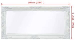 VidaXL fehér barokk stílusú fali tükör 100 x 50 cm