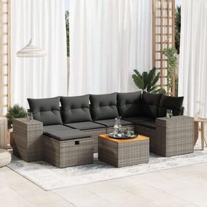 VidaXL Polyrattan Kerti Ülőgarnitúra - 7 részes - Szürke