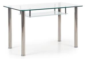 Asztal Houston 116 77x90x150cm, Edzett üveg, Fém