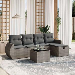 VidaXL Polyrattan Kerti Ülőgarnitúra - 6 részes - Szürke