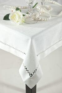 Emily azsúrozott fehér asztalterítő Fehér 145x300 cm
