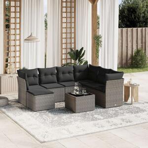 VidaXL Polyrattan Kerti Ülőgarnitúra - 8 részes - Szürke