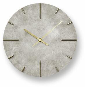 QUAINT szürke 25cm átmérőjű sárgaréz fali óra