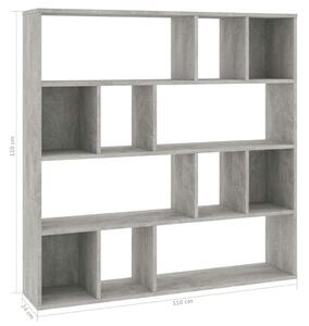 VidaXL betonszürke forgácslap térelválasztó/könyvszekrény 110x24x110