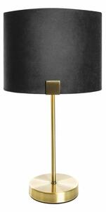 Ezra asztali lámpa bársony búrával Fekete/arany 27x27x46 cm