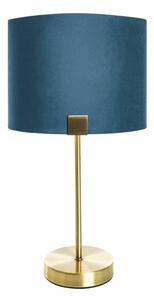 Ezra asztali lámpa bársony búrával Gránátkék/arany 27x27x46 cm