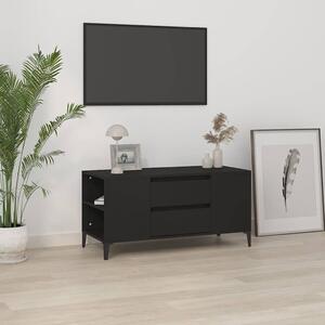 Fekete szerelt fa TV-szekrény 102x44,5x50 cm