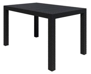 Kerti asztal Richardson 110 72x90cm, Fekete, Műanyag fonott