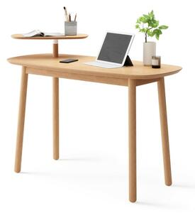 SWIVO DESK natúr fa 127x56 cm-es fa kisméretű polcos íróasztal