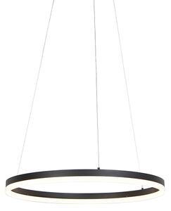 Design gyűrűs függőlámpa fekete 60cm LED-del és fényerőszabályzóval - Anello
