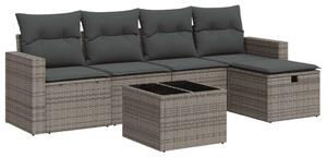 VidaXL Polyrattan Kerti Ülőgarnitúra - 6 részes - Szürke