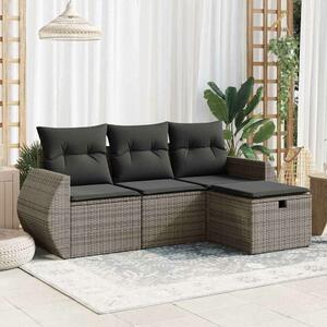 VidaXL Polyrattan Kerti Ülőgarnitúra - 4 részes - Szürke