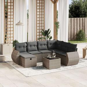 VidaXL Polyrattan Kerti Ülőgarnitúra - 8 részes - Szürke