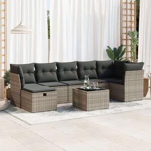 VidaXL Polyrattan Kerti Ülőgarnitúra - 8 részes - Szürke