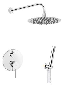 Invena Dafni, rejtett zuhanygarnitúra esőzuhanyfejjel 25 cm, fényes króm, INV-BS-88-0O2-A