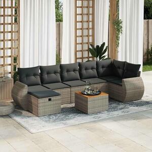 VidaXL Polyrattan Kerti Ülőgarnitúra - 8 részes - Szürke