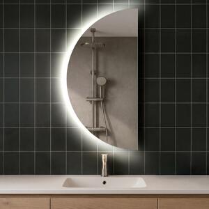 80x160 Elegáns LED Félkör alakú Tükör - Fürdőszobába D221 | bal