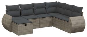 VidaXL Polyrattan Kerti Ülőgarnitúra - 7 részes - Szürke