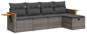 VidaXL Polyrattan Kerti Ülőgarnitúra - 5 részes - Szürke