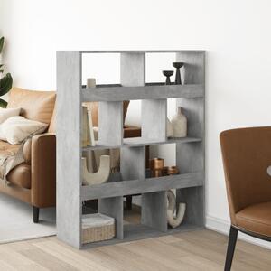 Betonszürke szerelt fa térelválasztó 100 x 33 x 125,5 cm