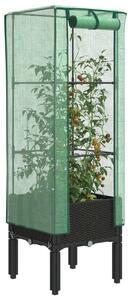 Rattan megjelenésű magaságyás melegháztakaróval 40x40x140 cm