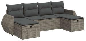 VidaXL Polyrattan Kerti Ülőgarnitúra - 6 részes - Szürke