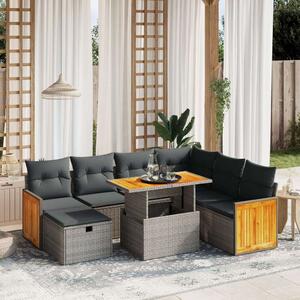 VidaXL Polyrattan Kerti Ülőgarnitúra - 8 részes - Szürke