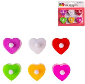 LED teamécses szív alakú HEARTS, szett 6 db