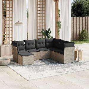 Polyrattan Kerti Ülőgarnitúra - 7 részes - Szürke