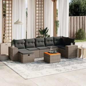 VidaXL Polyrattan Kerti Ülőgarnitúra - 8 részes, Szürke