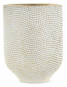 Verda kerámia váza Fehér/arany 21x8x27 cm