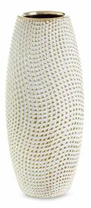 Verda kerámia váza Fehér/arany 14x14x30 cm