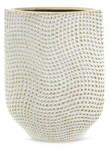 Verda kerámia váza Fehér/arany 17x8x24 cm