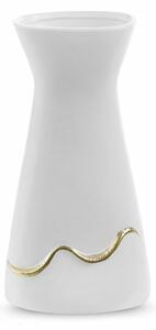 Ebru1 kerámia váza Fehér/arany 16x11x30 cm