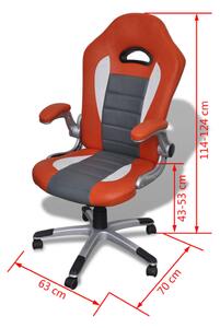 VidaXL Moder tervezésű irodai szék mesterséges bőr narancssárga