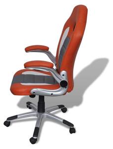 VidaXL Moder tervezésű irodai szék mesterséges bőr narancssárga