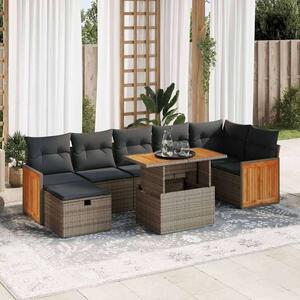 VidaXL Polyrattan Kerti Ülőgarnitúra - 5 részes - Szürke