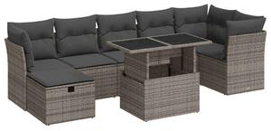 VidaXL Polyrattan Kerti Ülőgarnitúra - 8 részes - Szürke
