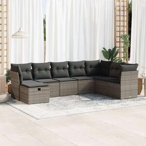 VidaXL Polyrattan Kerti Ülőgarnitúra - 8 részes - Szürke