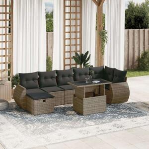 VidaXL Polyrattan Kerti Ülőgarnitúra - 8 részes - Szürke