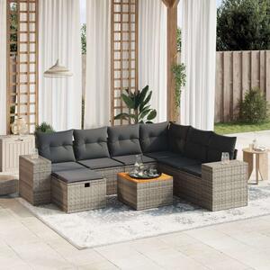 VidaXL Polyrattan Kerti Ülőgarnitúra - 8 részes - Szürke