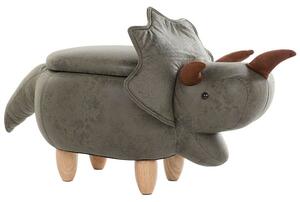 Állatos puff tárolóval TRICERATOPS Sötétzöld Dinoszaurusz